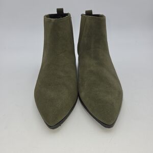 NYDJ Gillian Moss Green Suede Leather Chelsea Ankle Boot